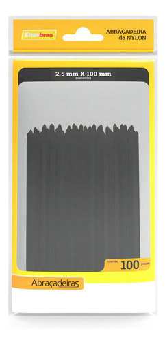 Abracadeira Enerbras Plastica 2.5X100 Pc.100Un Preto (A25-E100P)