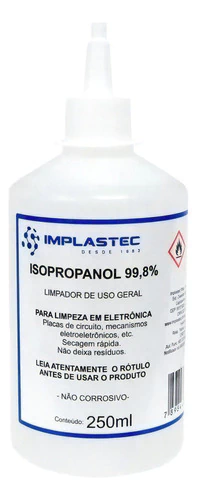 Alcool Isopropilico Implastec 250Ml Bico Aplicador